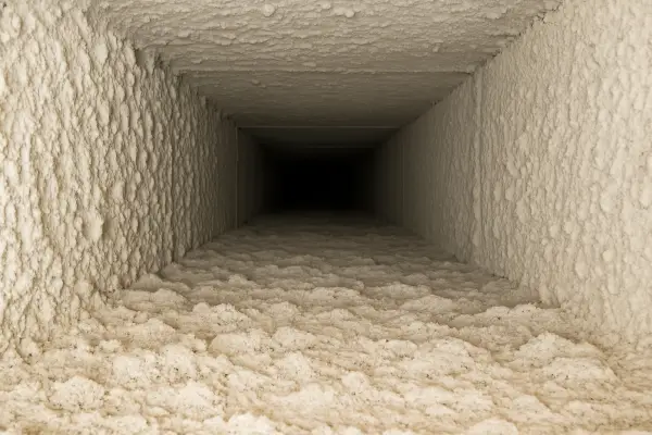 an AC duct very dirty on the inside from Cristal Air Conditioning Repair in West Lake Hills, TX - Common AC Problems